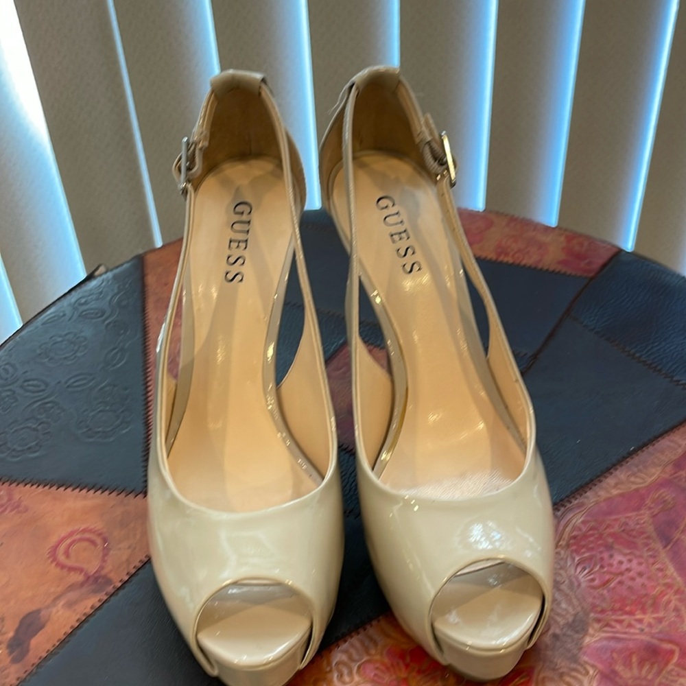 Beige high heels